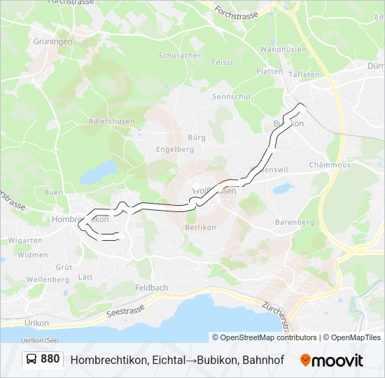 880 Bus Line Map