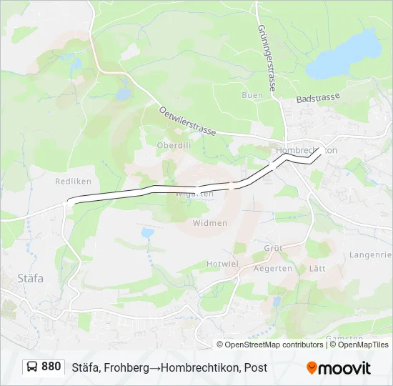880 Bus Line Map