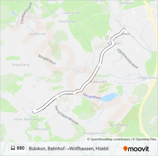 880 Bus Line Map