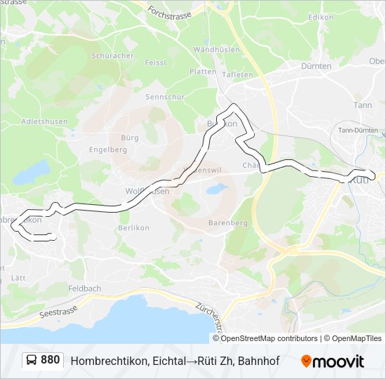 880 Bus Line Map