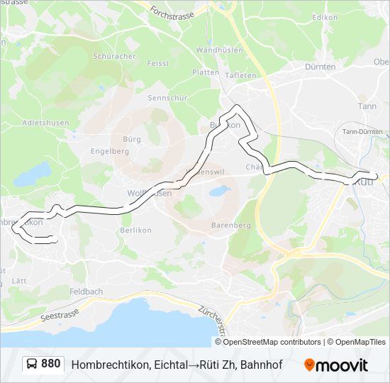 880 Bus Line Map