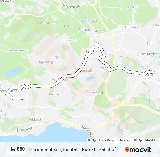 Buslinie 880 Karte