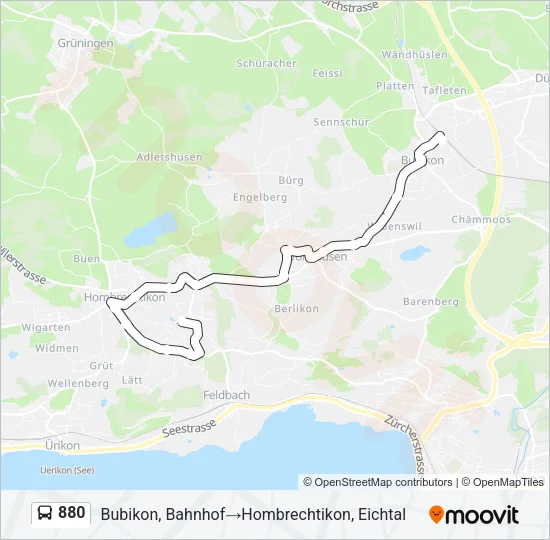 880 Bus Line Map
