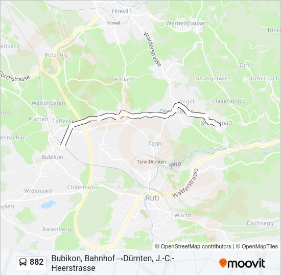 882 Bus Line Map