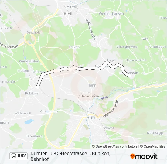 882 Bus Line Map