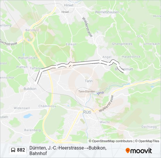 882 Bus Line Map