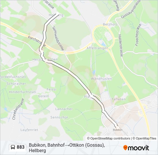 883 Bus Line Map