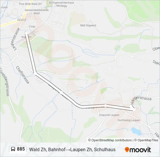 885 Bus Line Map