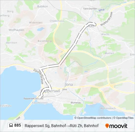 885 Bus Line Map