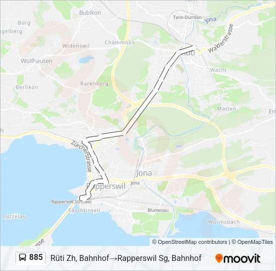 885 Bus Line Map