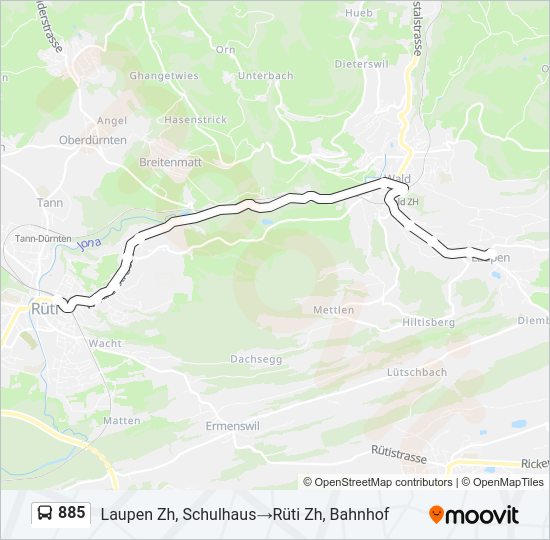 885 Bus Line Map