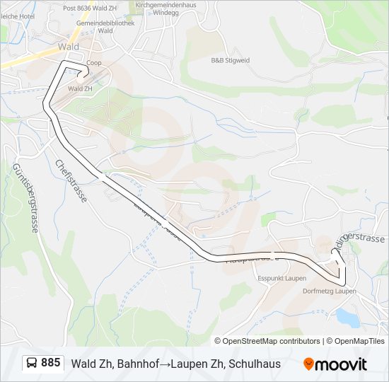 885 Bus Line Map