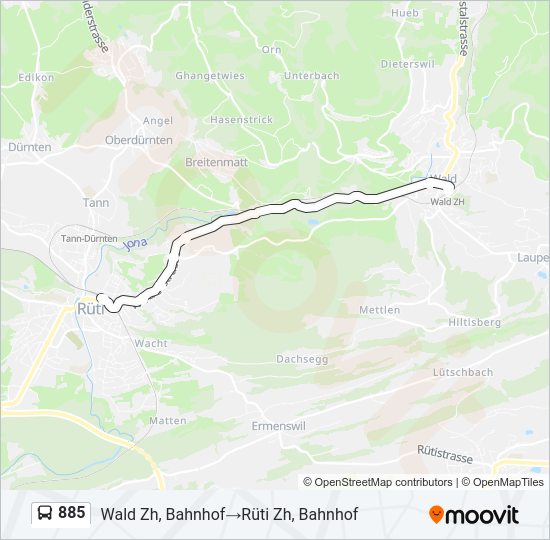 885 Bus Line Map