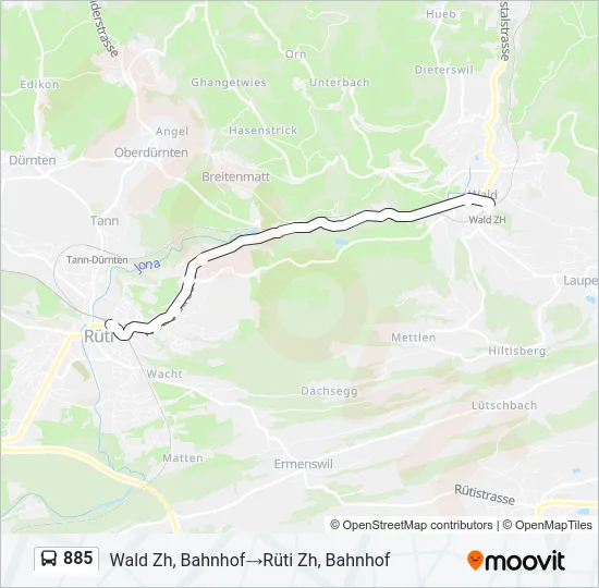 885 Bus Line Map