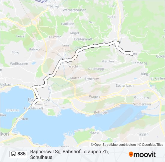 885 Bus Line Map