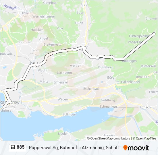 885 Bus Line Map