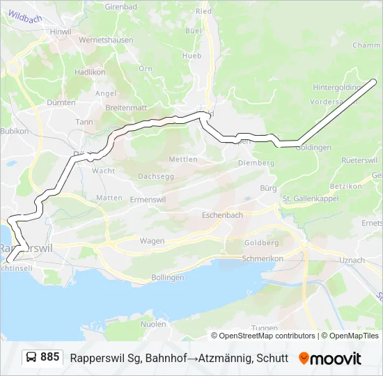 885 Bus Line Map