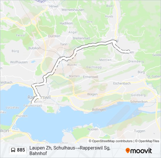 885 Bus Line Map