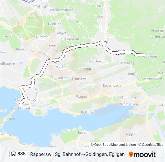 885 Bus Line Map