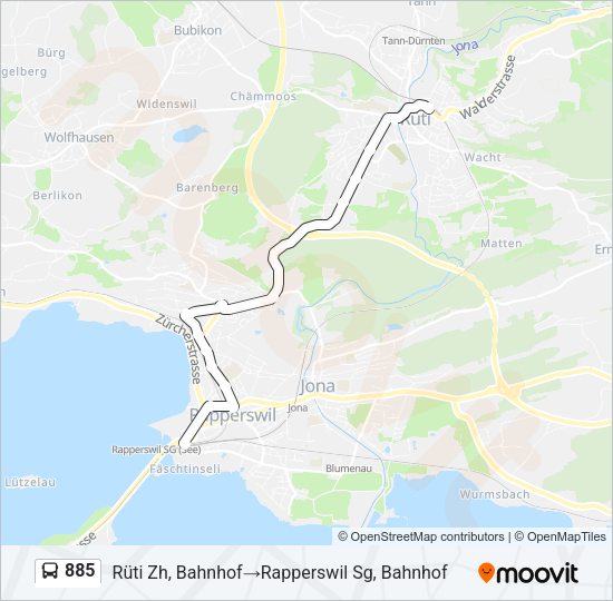 885 Bus Line Map