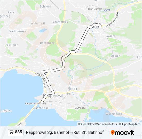 885 Bus Line Map