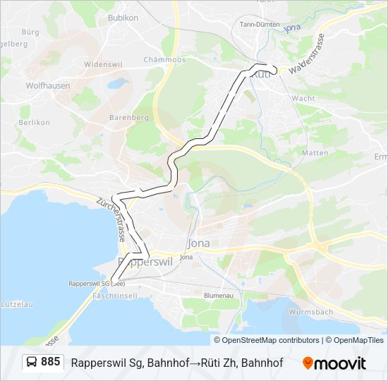 885 Bus Line Map