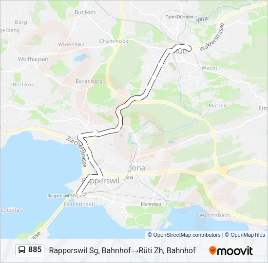 885 Bus Line Map