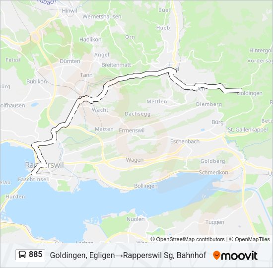 885 Bus Line Map