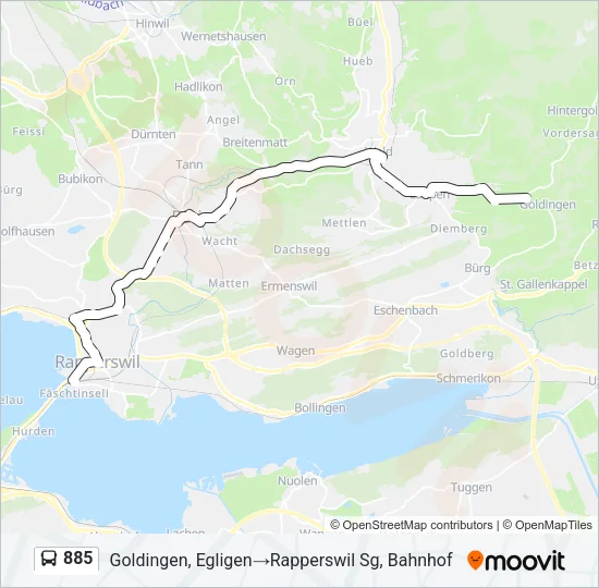 885 Bus Line Map