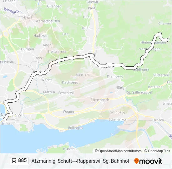 885 Bus Line Map