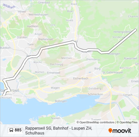 885 bus Line Map