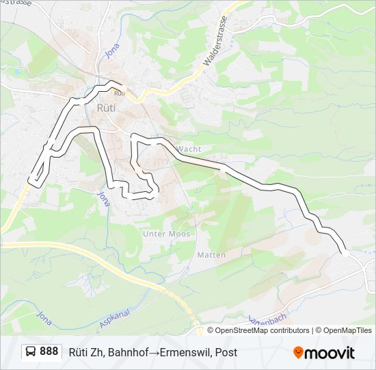 888 Bus Line Map