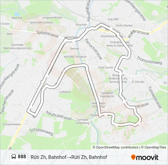888 Bus Line Map