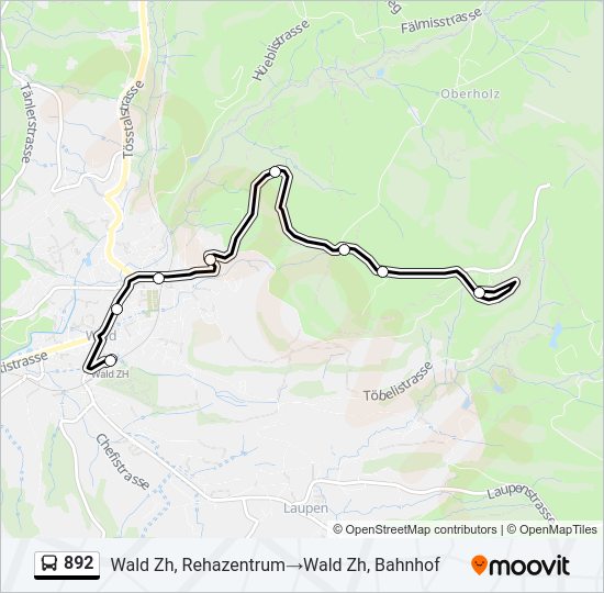 892 Bus Line Map