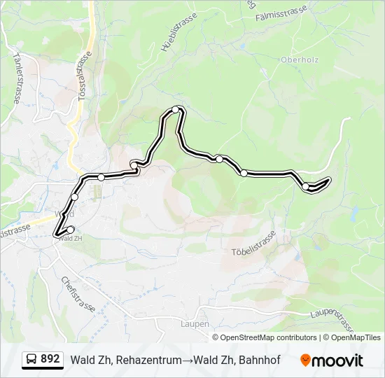 892 Bus Line Map