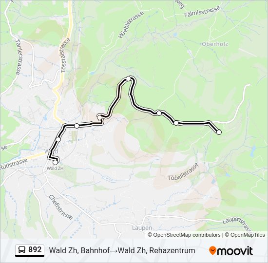 892 Bus Line Map
