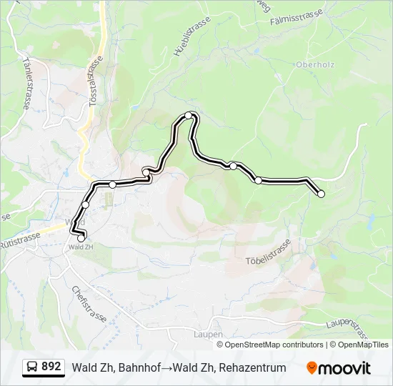 892 Bus Line Map
