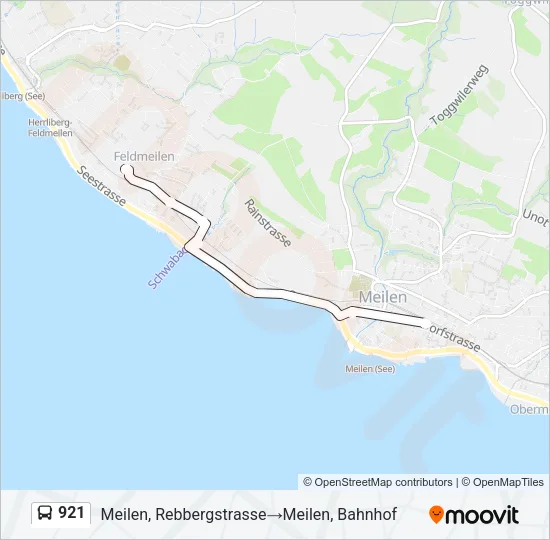 Plan de la ligne 921 de bus