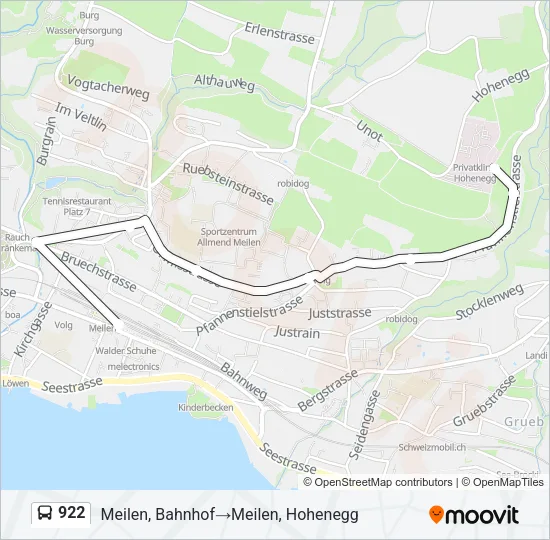 922 Bus Line Map