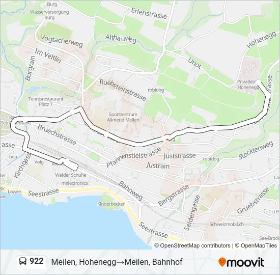 922 Bus Line Map