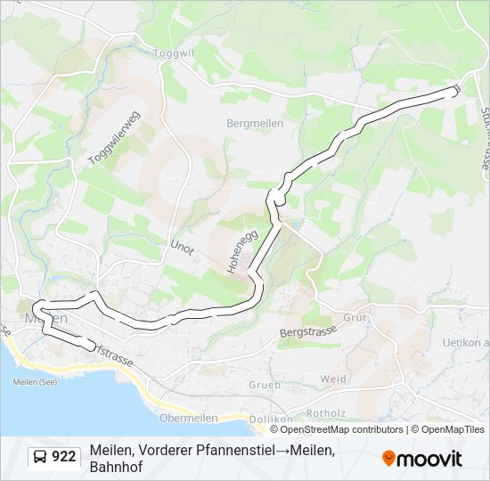 922 Bus Line Map