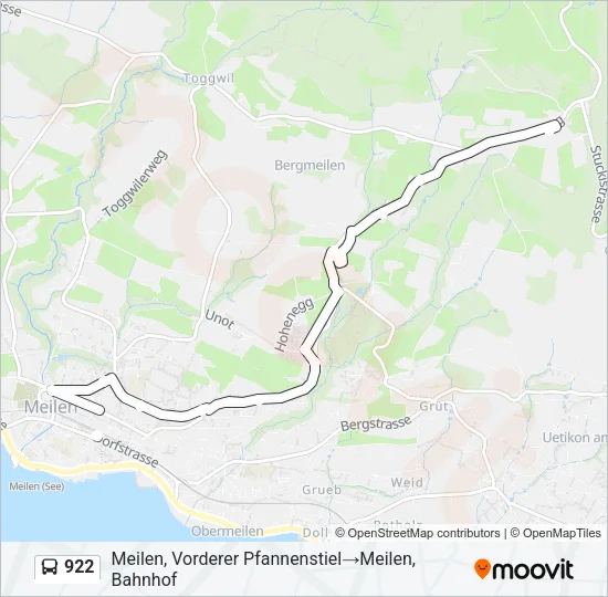 922 Bus Line Map