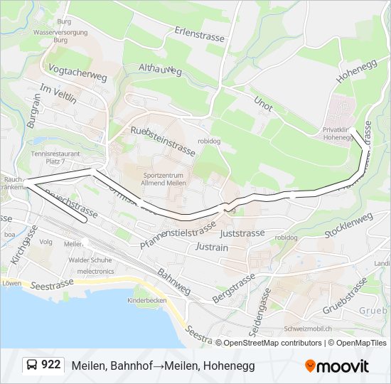 922 Bus Line Map