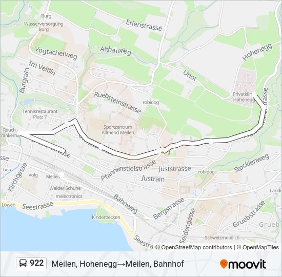 922 Bus Line Map