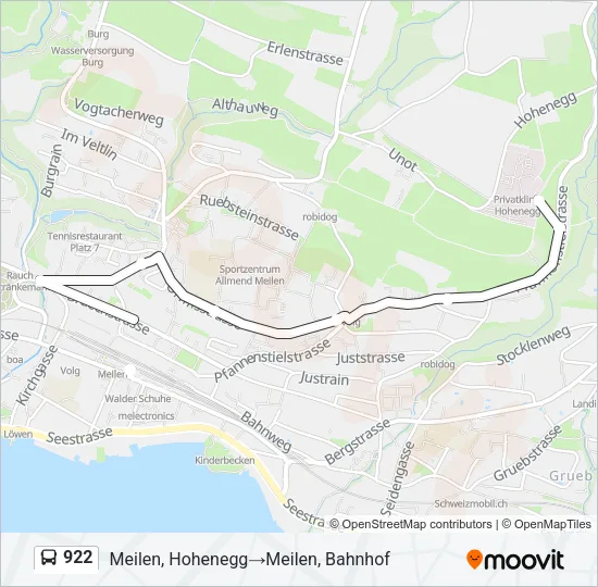 922 Bus Line Map