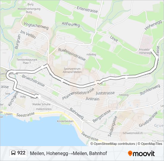 922 Bus Line Map