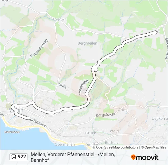 922 Bus Line Map