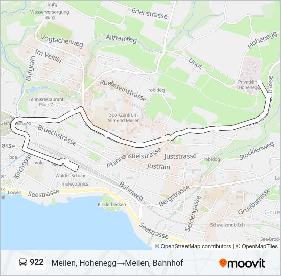 922 Bus Line Map