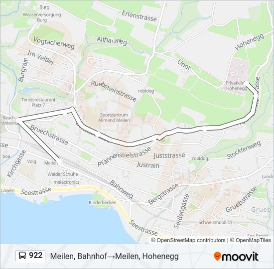 922 Bus Line Map