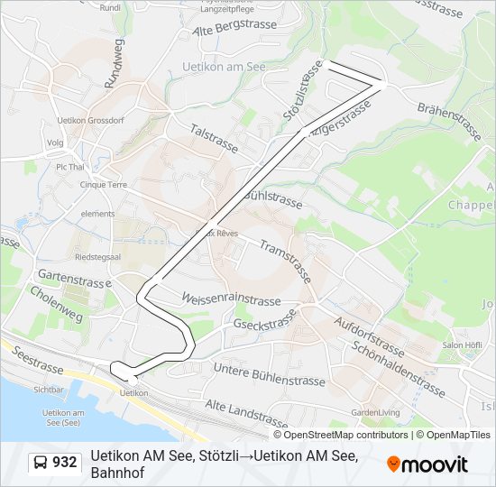932 Bus Line Map
